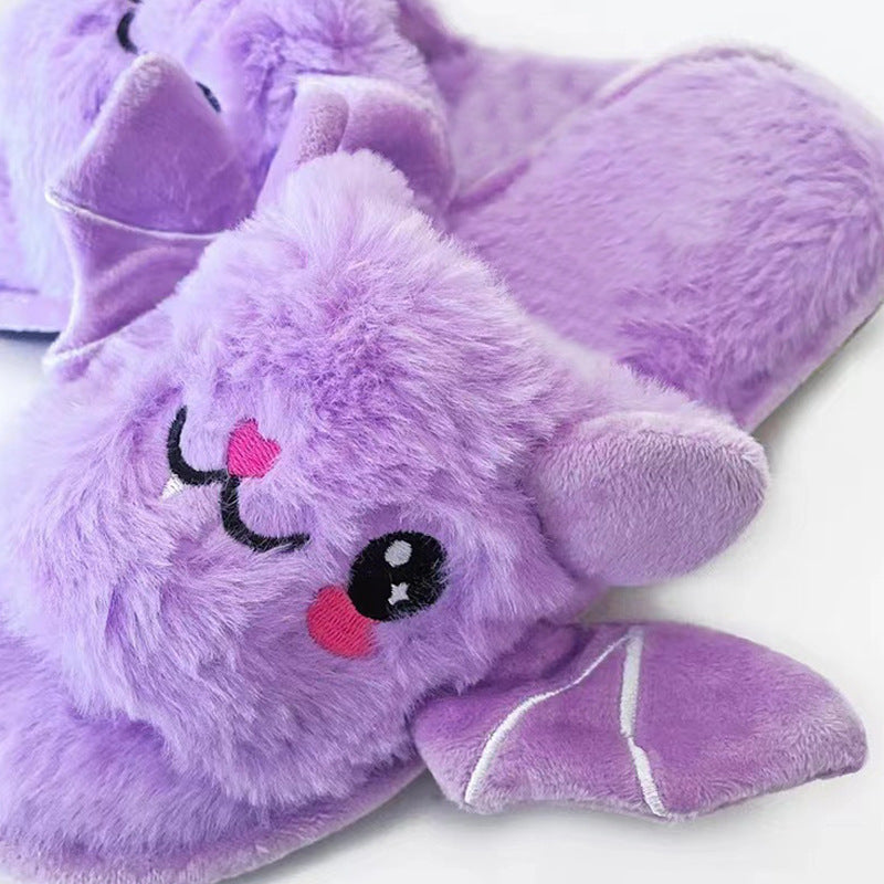 Bat Design Plush Slippers