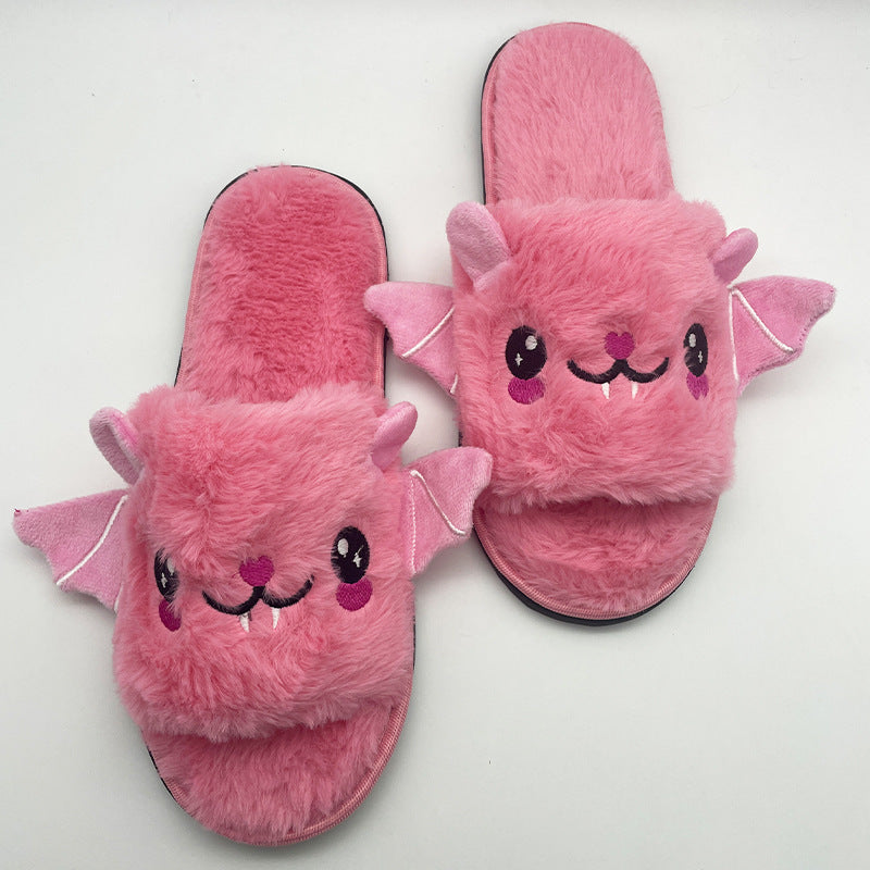 Bat Design Plush Slippers